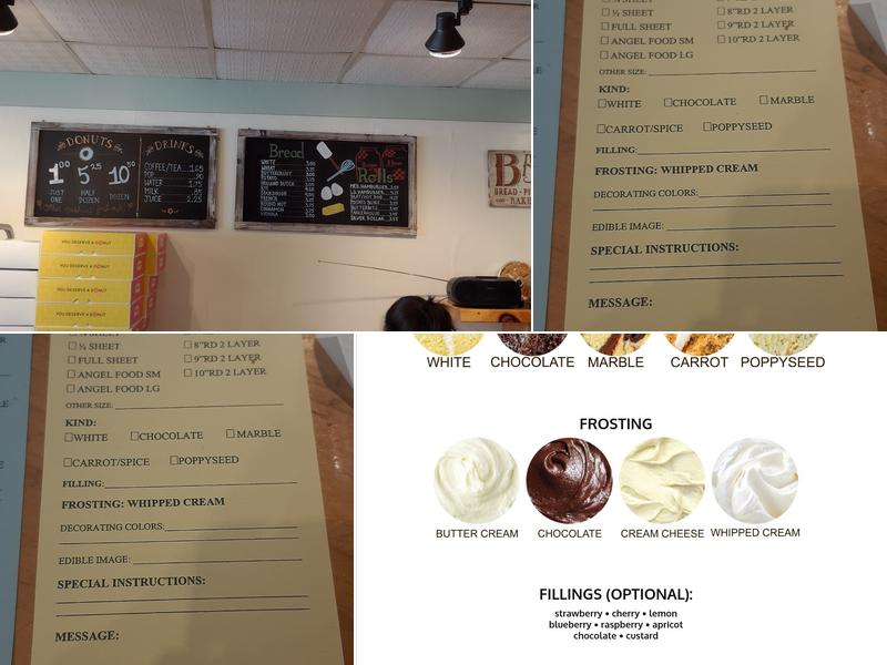 Fosdal Home Bakery Menu