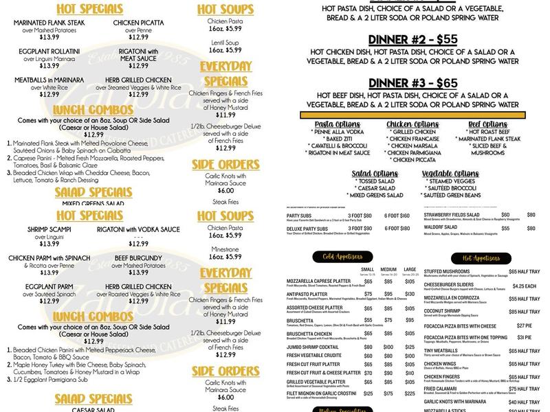 Zappia's Deli & Catering Menu