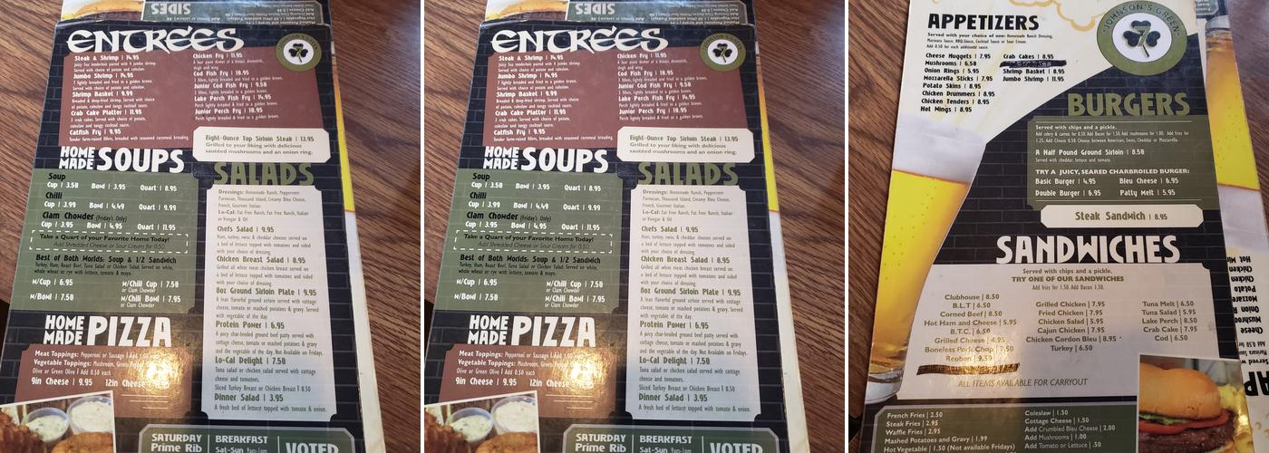 Green 7 Menu