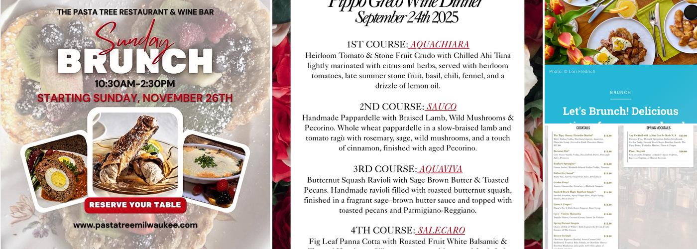 The Pasta Tree Restaurant & Wine Bar Menu