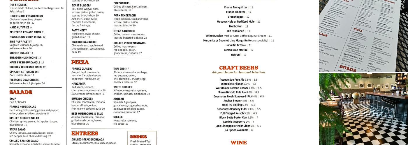 FINICKY FRANKS Menu