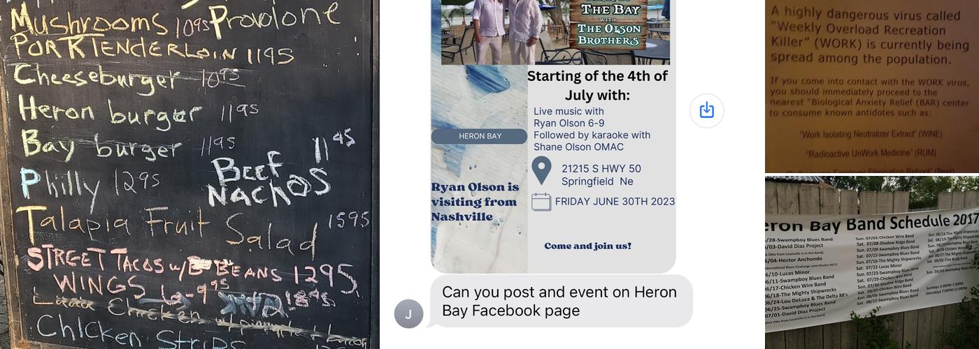 Heron Bay Menu