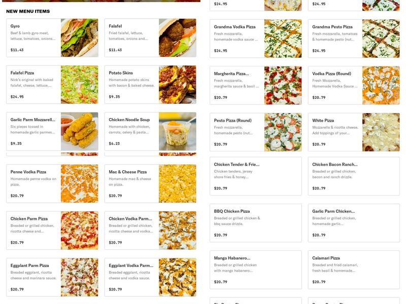 Nick's Pizza and Deli Menu