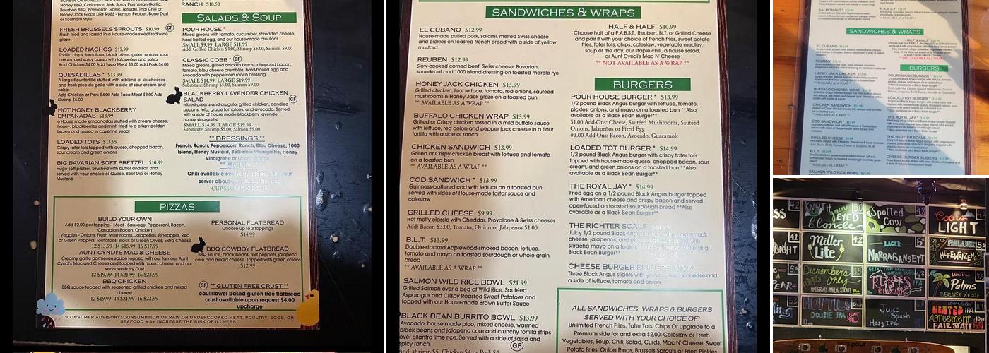 Greene's Pour House Menu