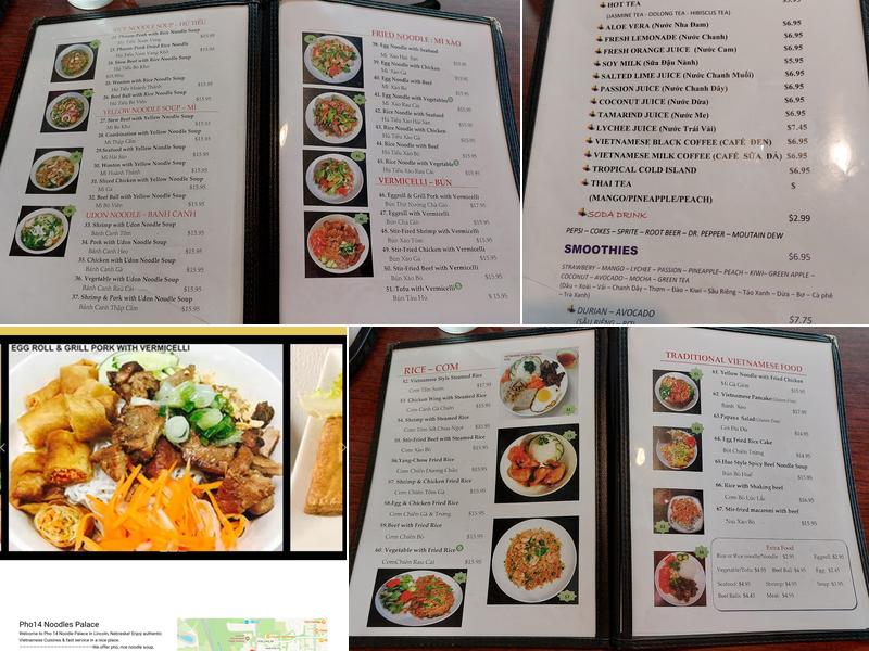 PHO 14 Menu