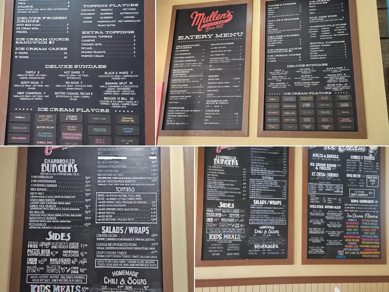Mullen's Dairy Bar - Watertown Menu