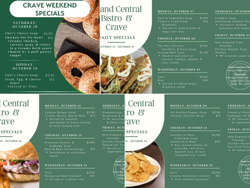 Grand Central Bistro Menu