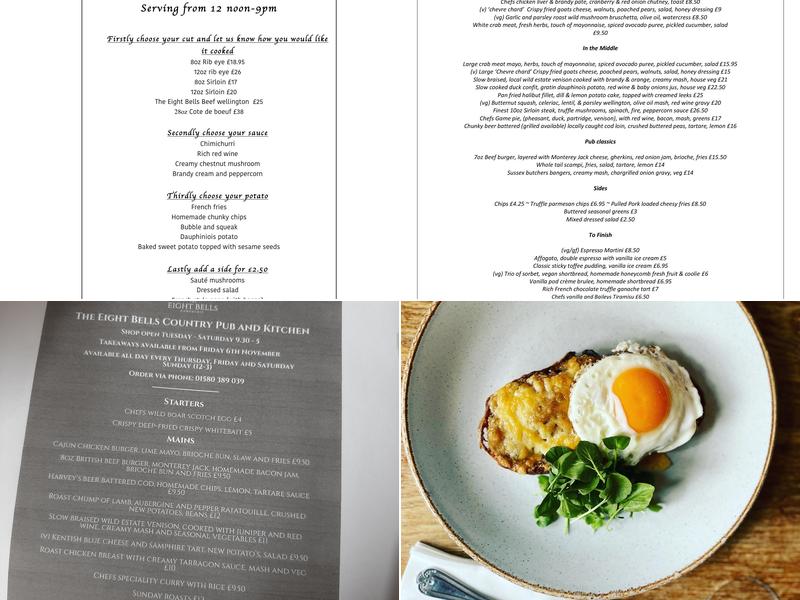 The Eight Bells Menu