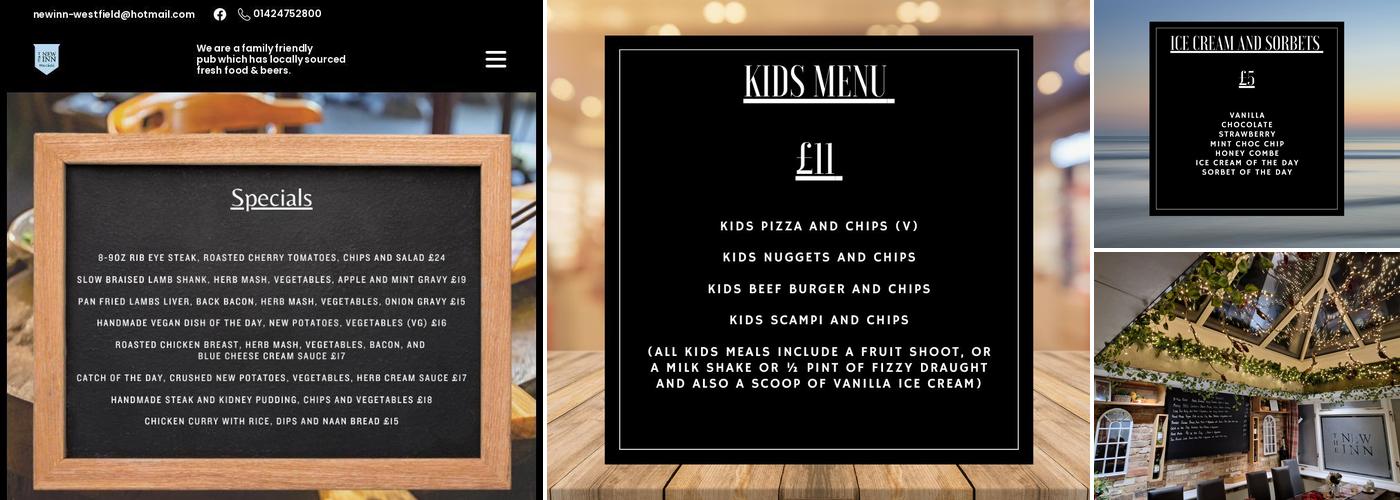 The New Inn Menu