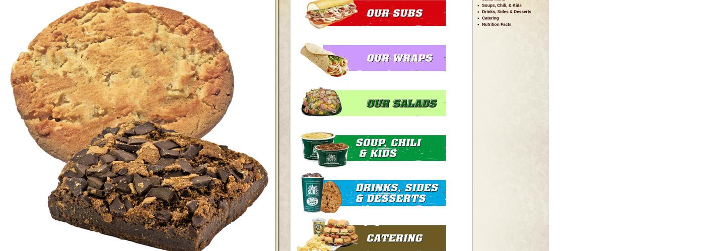 Silver Mine Subs Menu