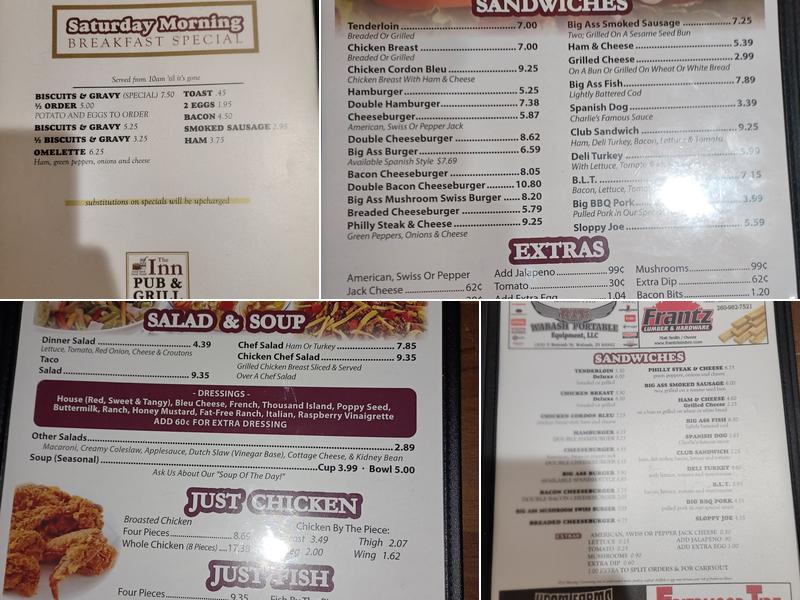 The Inn Pub & Grill Menu