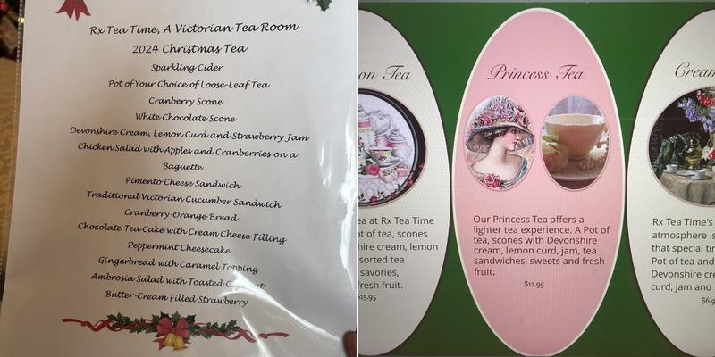 Rx Tea Time Menu