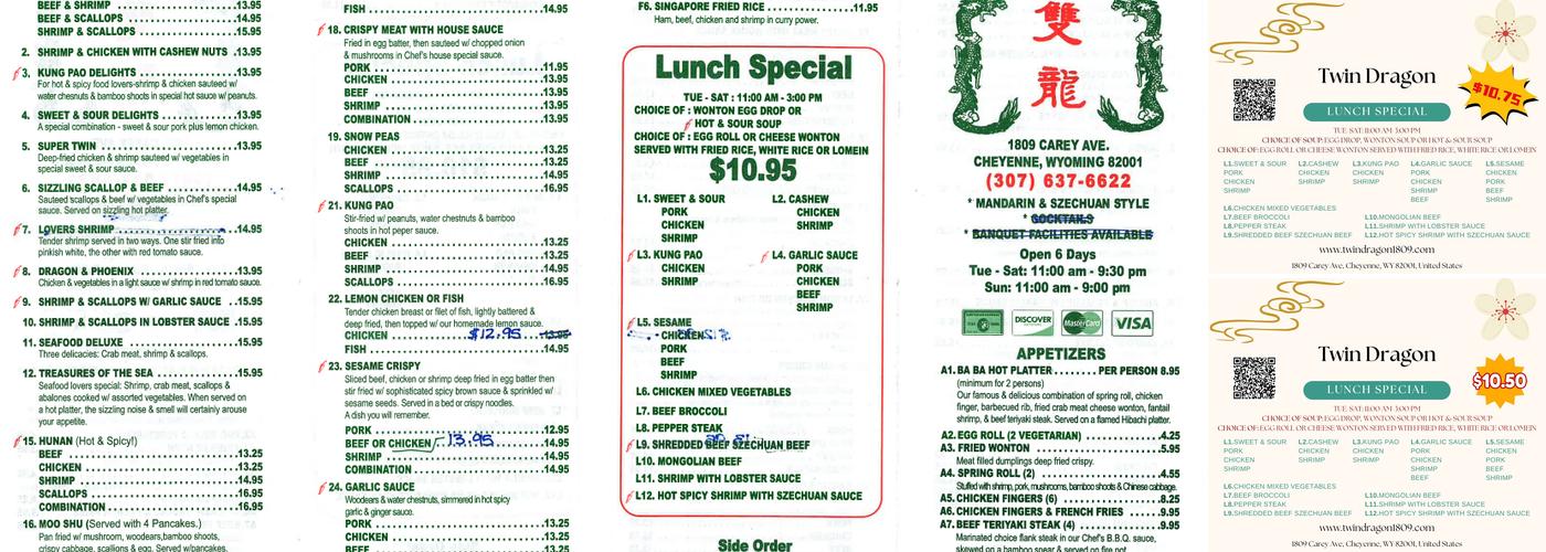 Twin Dragon Menu
