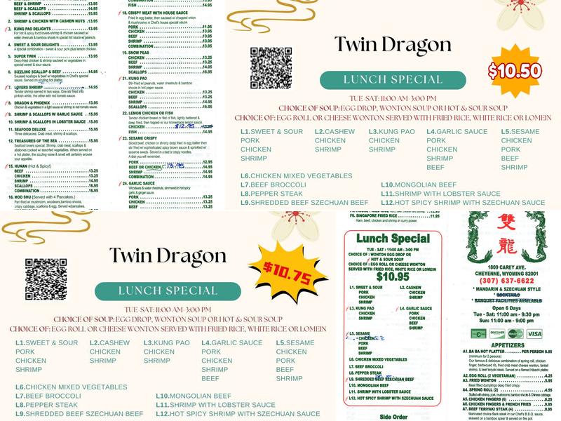 Twin Dragon Menu