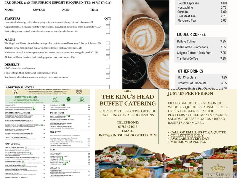 The Kings Head Menu