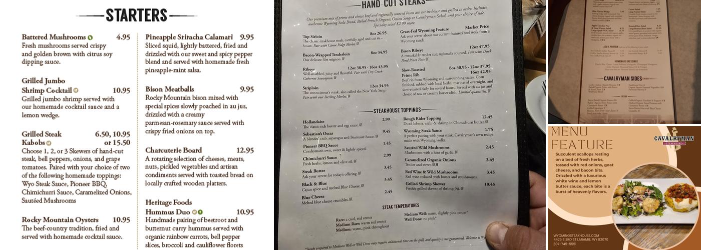 Cavalryman Steakhouse Menu