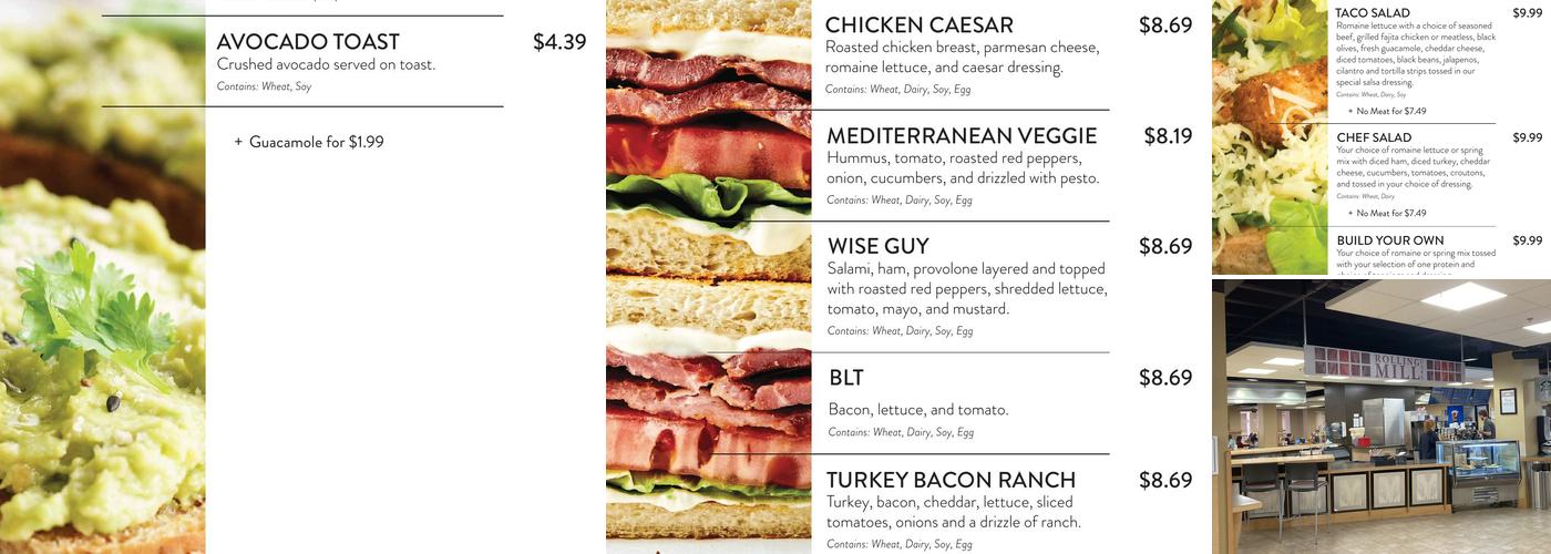 Rolling Mill Cafe Menu