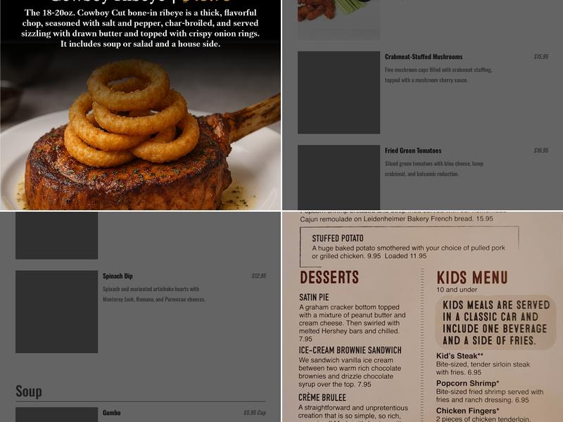 Wyoming's Rib & Chop House - Laramie Menu