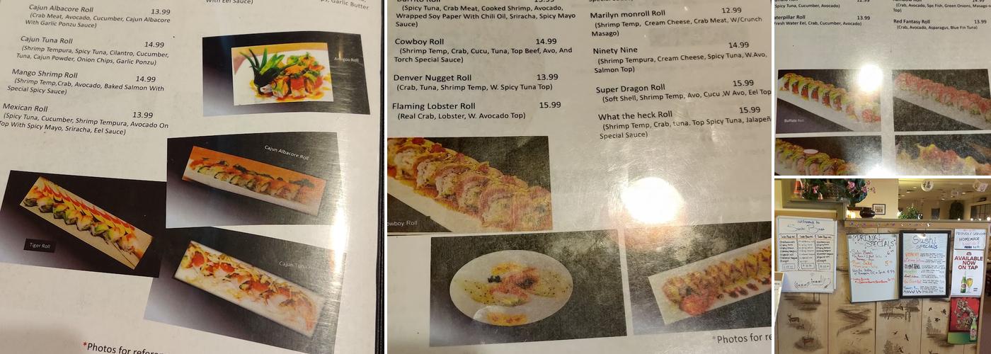 Sushi boat & Korean BBQ Menu