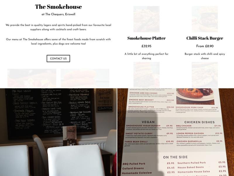 The Smokehouse at The Chequers Menu
