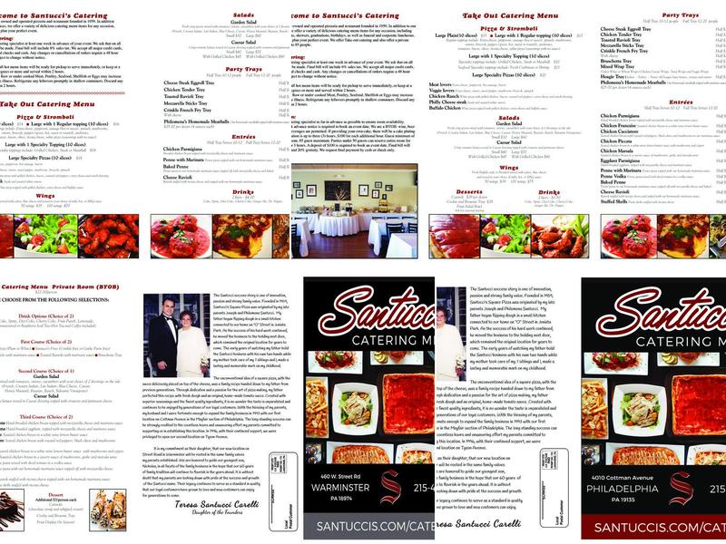 Philomena Santucci's Square Pizza Menu