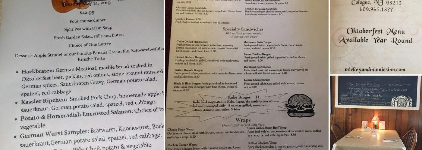 Mickey & Minnie's Inn Menu