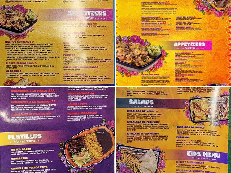 Mexico Bar & Grill Menu
