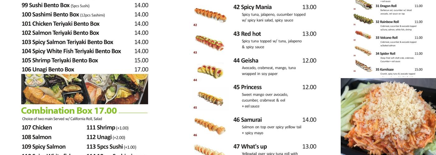 Arigato Menu