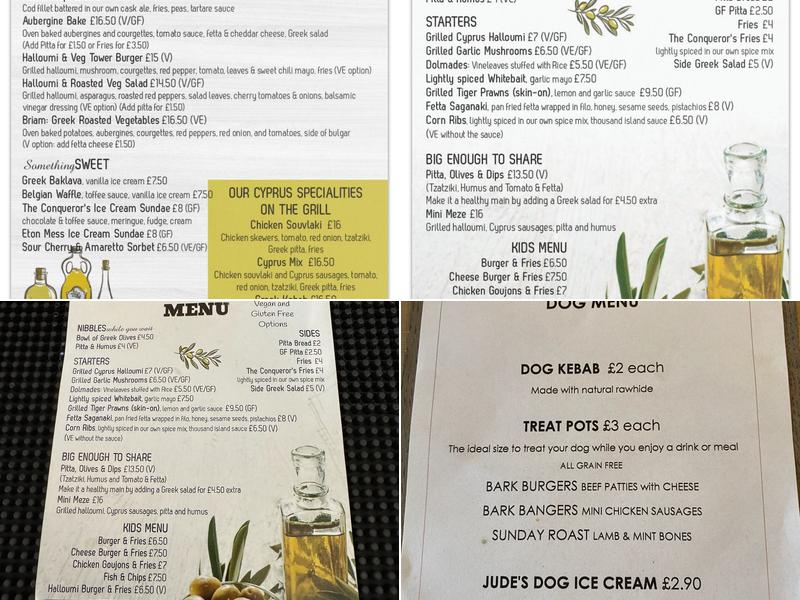 William the Conqueror Menu