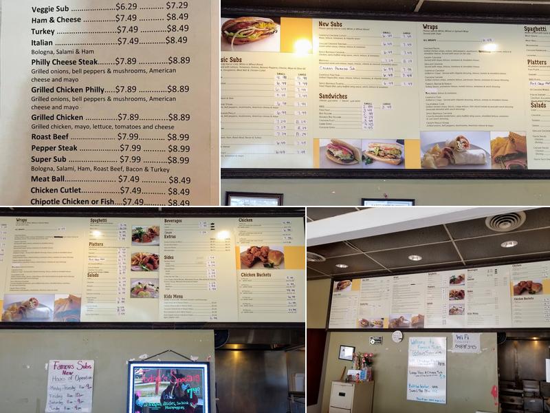 Famous Subs Menu