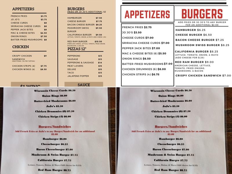 Red Ram Saloon Menu