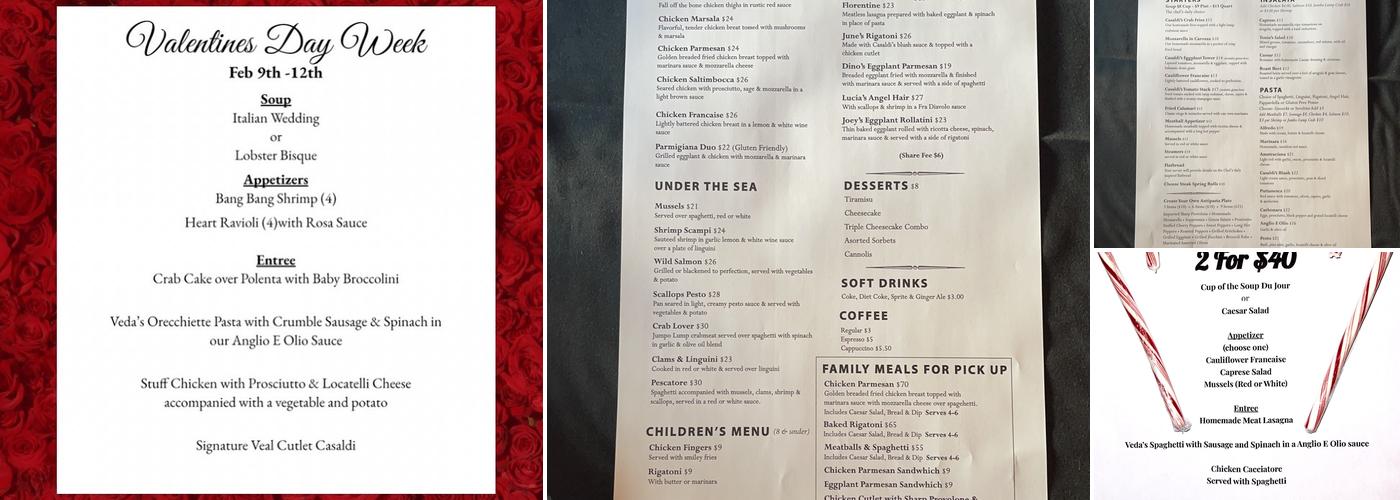 Casaldi's Menu