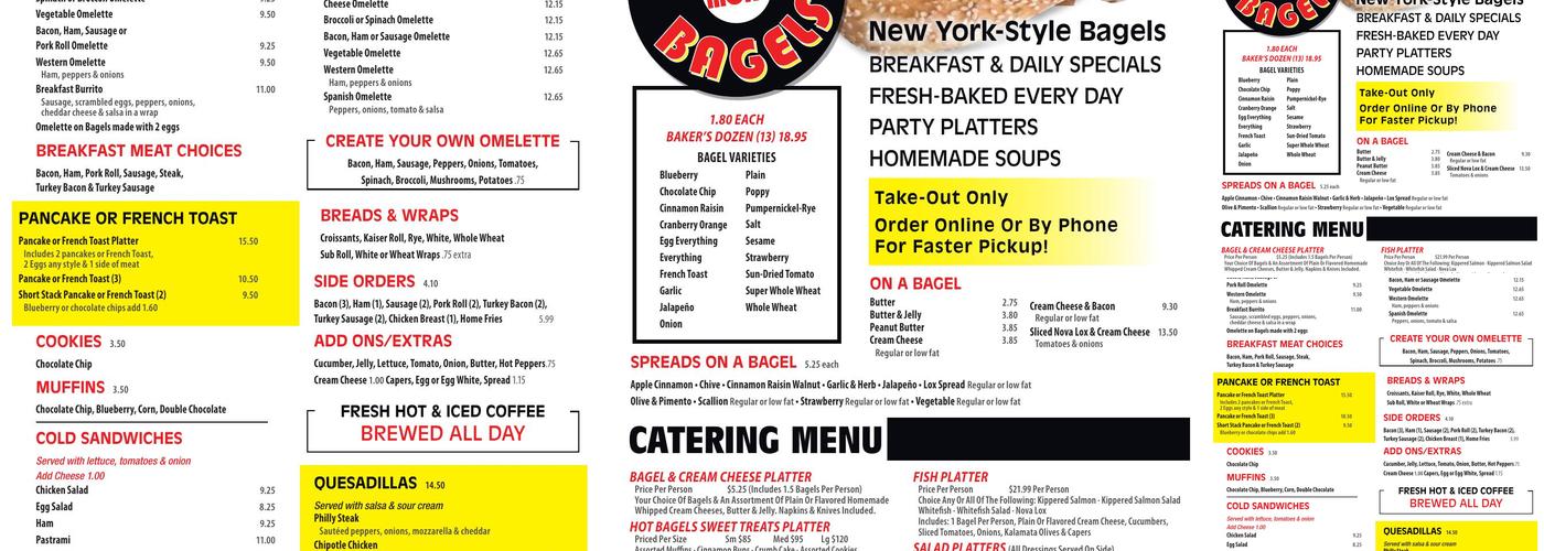 Hot Bagels & More Menu