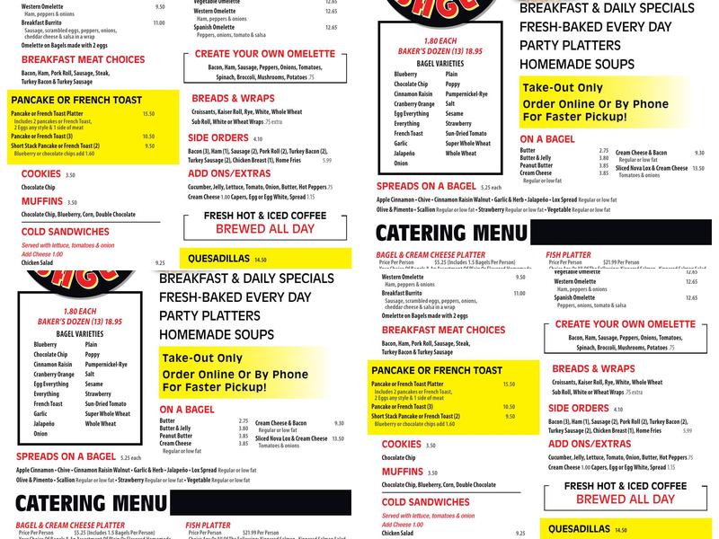 Hot Bagels & More Menu