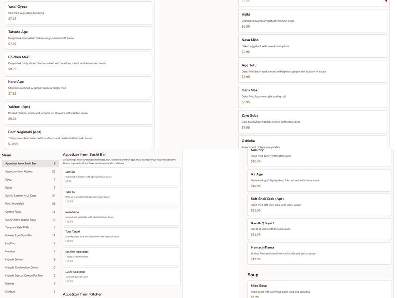 Miyako Japanese Sushi & Steakhouse Menu