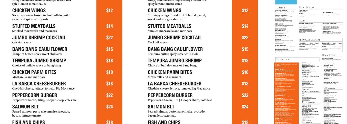 LaBarca Menu
