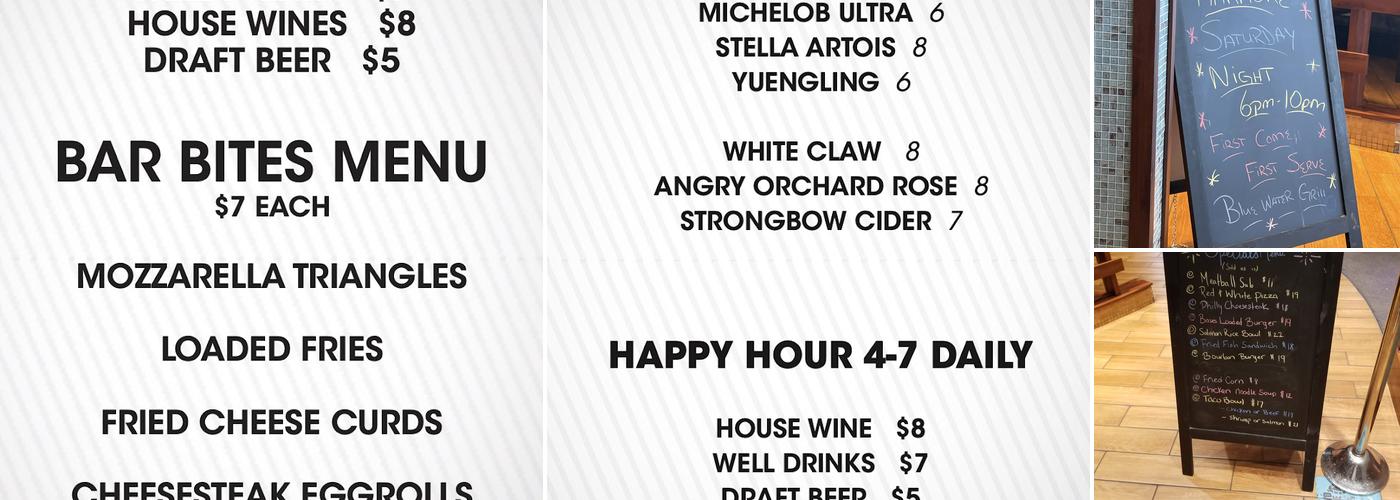 Blue Water Grille Menu