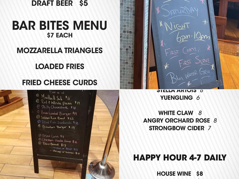 Blue Water Grille Menu