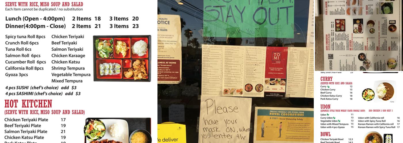 Tomi Sushi Menu