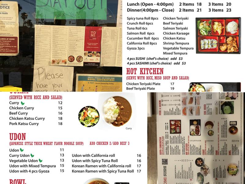 Tomi Sushi Menu