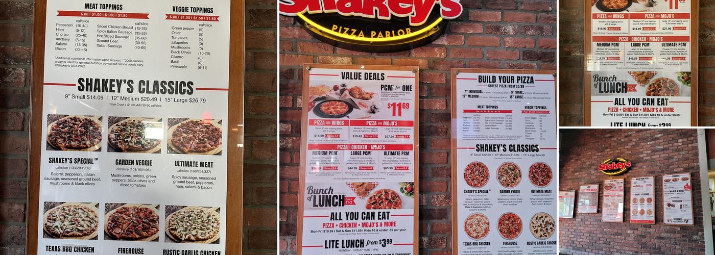 Shakey's Pizza Parlor Menu