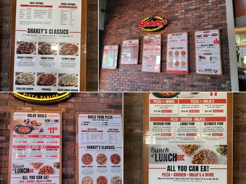 Shakey's Pizza Parlor Menu