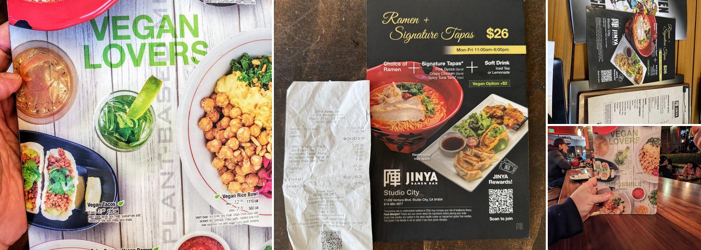 JINYA Ramen Bar - Studio City Menu
