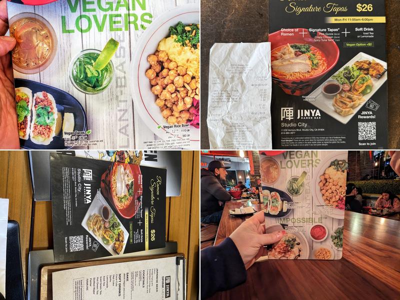 JINYA Ramen Bar - Studio City Menu