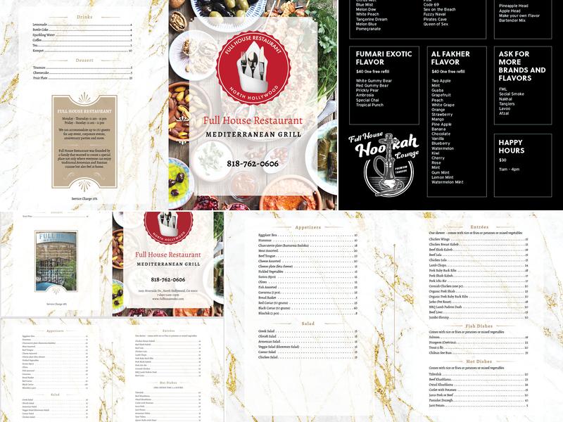 Full House Restaurant Menu