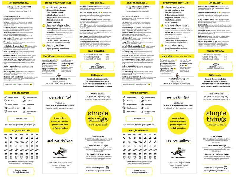 simplethings burbank Menu
