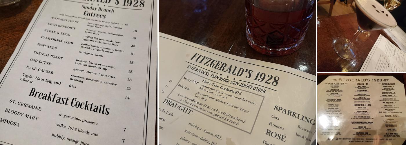 Fitzgerald's 1928 Menu