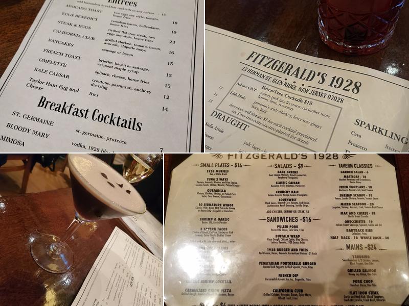 Fitzgerald's 1928 Menu