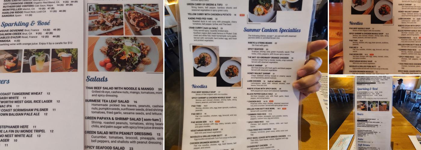 Summer Canteen Menu