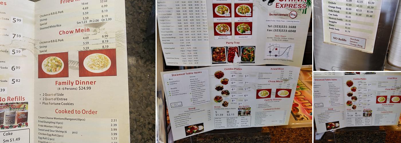 China Express Menu